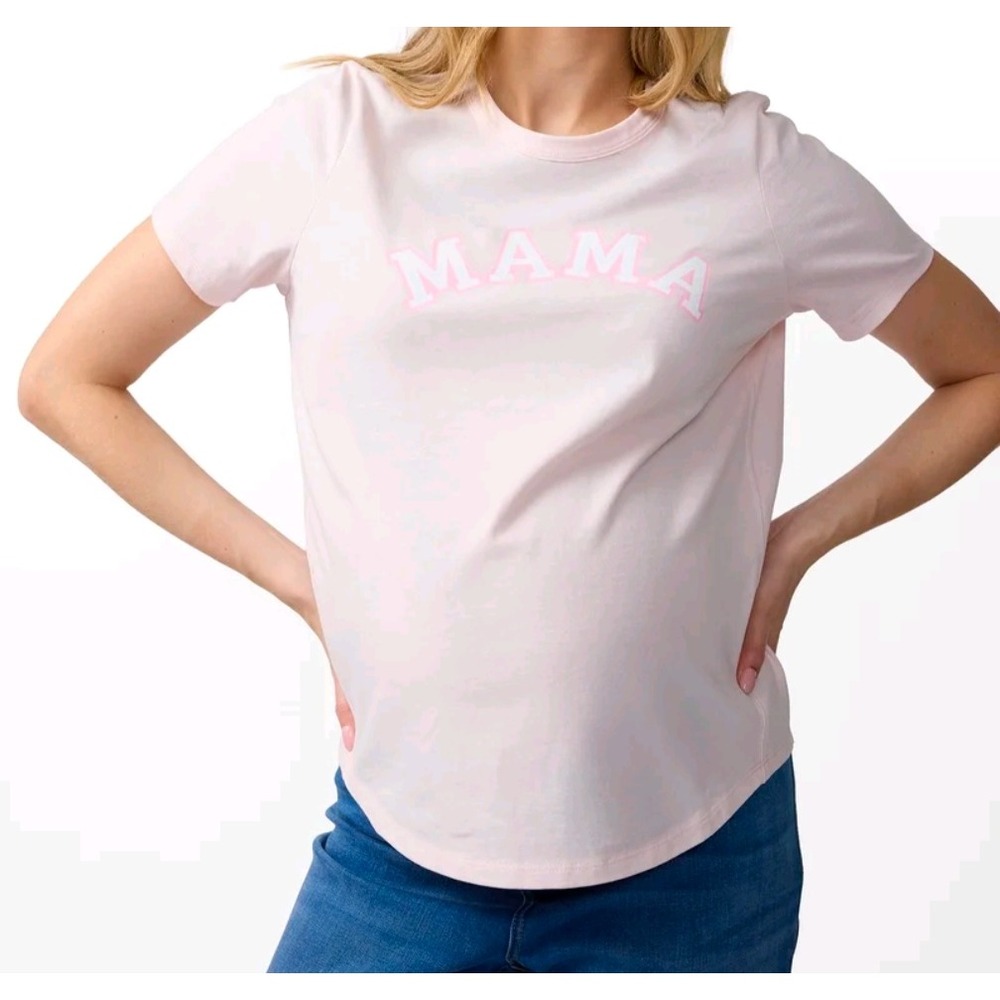 Women's Ingrid & Isabel maternity top LT pink MAMA shirt size XXL
